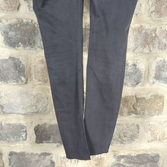 H&M &Denim Woman's Size 4 Black Super Skinny Pull-on Maternity Pants Raw Hem - Picture 7 of 12